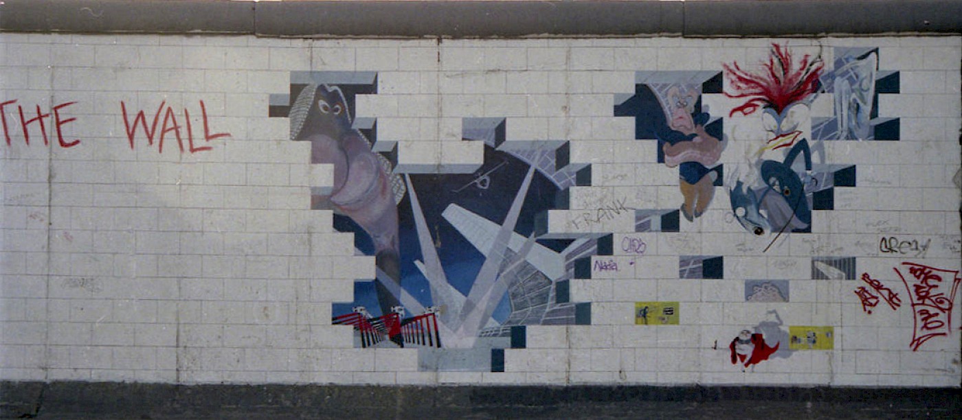 East Side Gallery: Lance Keller, The Wall, 1990 © Stiftung Berliner Mauer, Postkarte