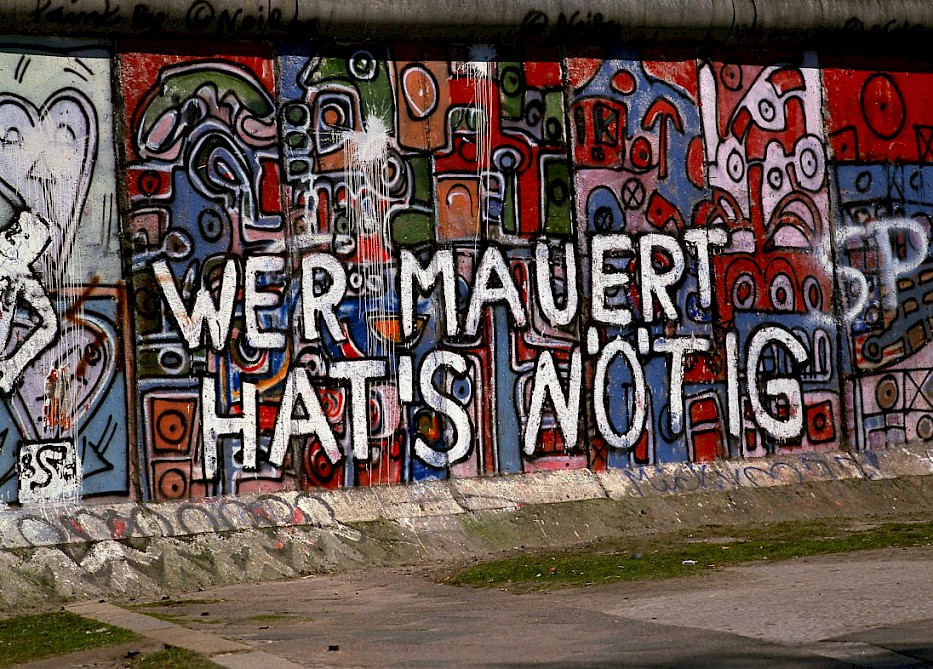 Die bemalte Berliner Mauer am Potsdamer Platz in Berlin-Kreuzberg, 1987