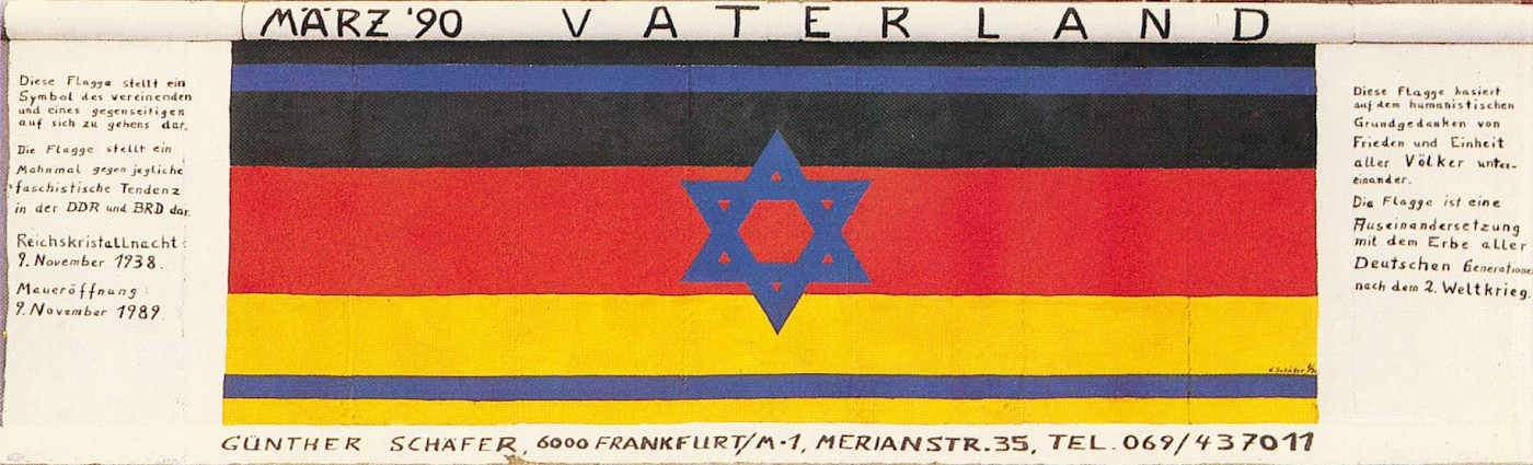 East Side Gallery: Günther Schaefer, Vaterland, 1990 © Stiftung Berliner Mauer, Postkarte