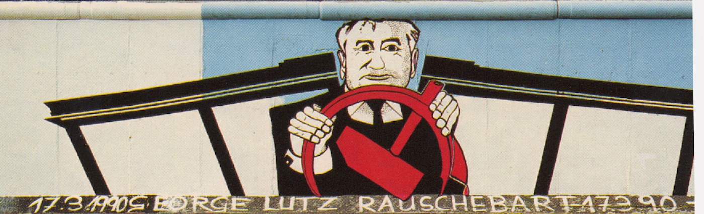 Georg Lutz Rauschebart, Ohne Titel, 1990 © Stiftung Berliner Mauer, Postkarte