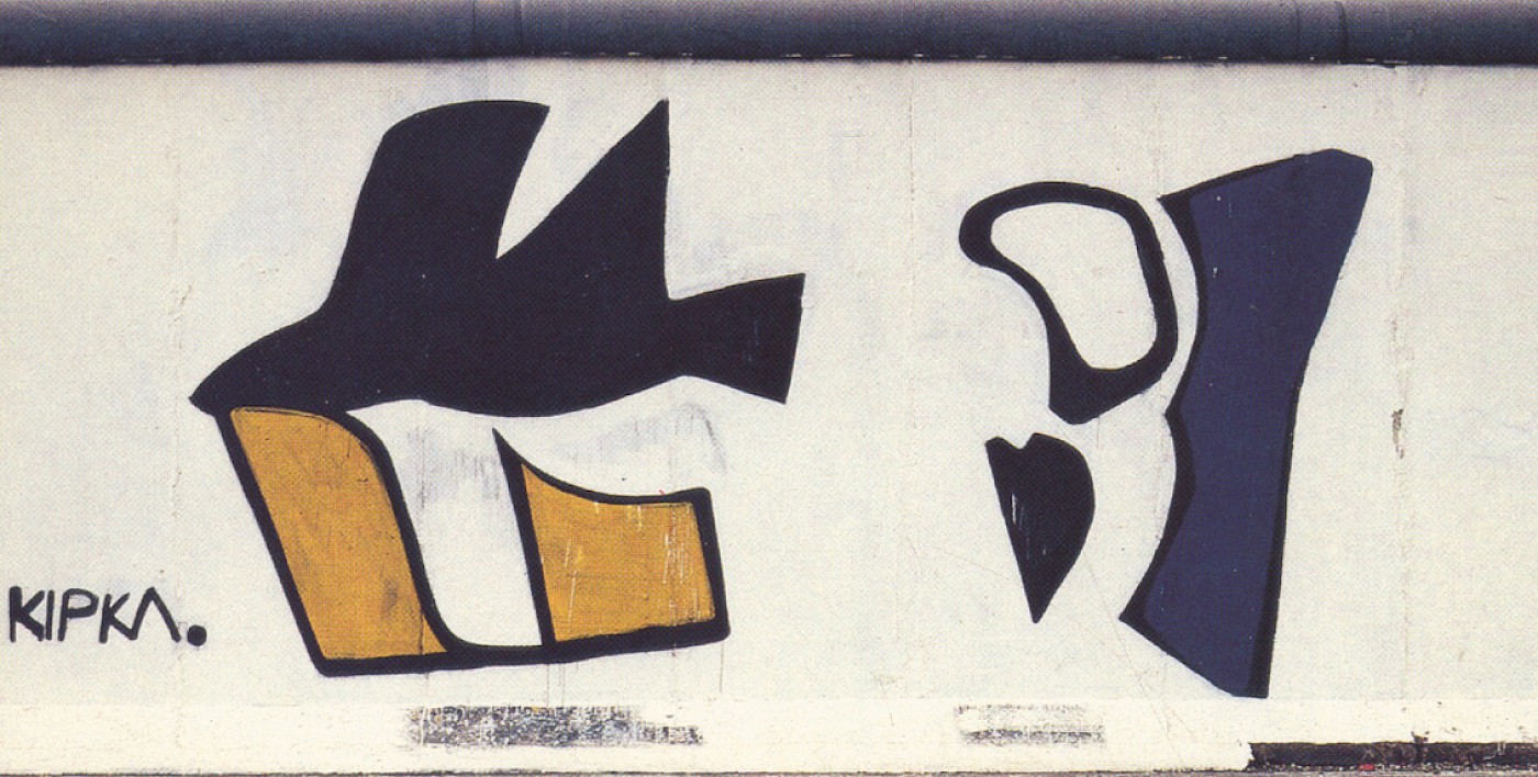 Jeanett Kipka, Vogelflug, 1990 © Stiftung Berliner Mauer, Postkarte