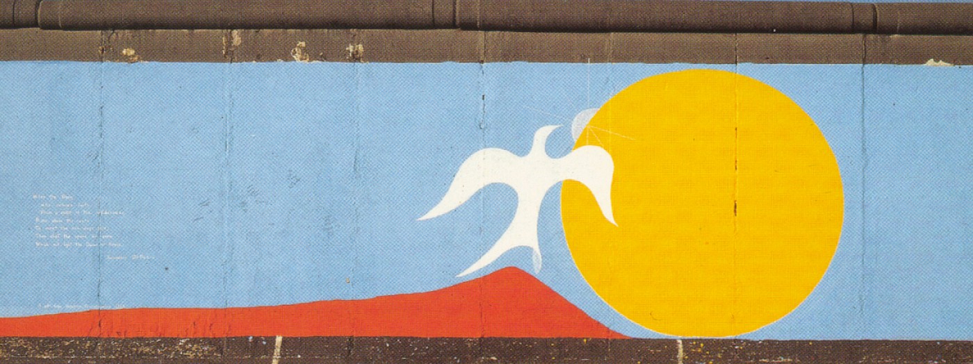 East Side Gallery: Salvadore de Fazio, Dawn of Peace, 1990 © Stiftung Berliner Mauer, Postkarte