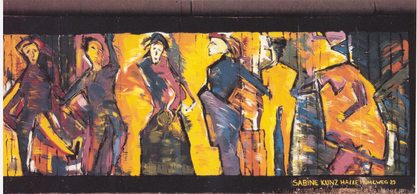 Sabine Kunz, Die Tanzenden, 1990 © Stiftung Berliner Mauer, Postkarte