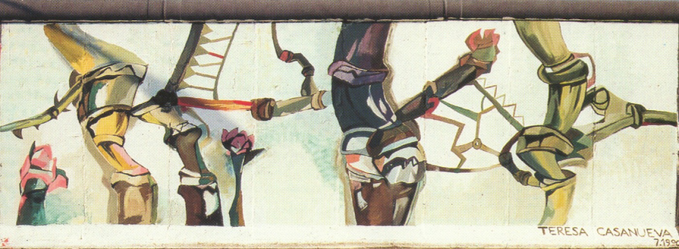 East Side Gallery: Teresa Casanueva, Ohne Titel, 1990 © Stiftung Berliner Mauer, Postkarte