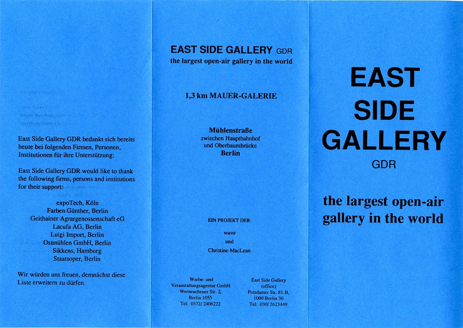 Flyer für die Eröffnung der East Side Gallery, 1990