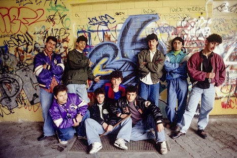 Die Jugendlichen der Kreuzberger Gang 36Boys hinterließen an vielen Orten der Stadt ihre Tags, April 1990